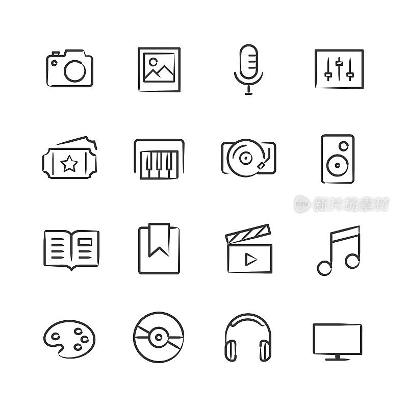 Media Icons—Sketchy Series